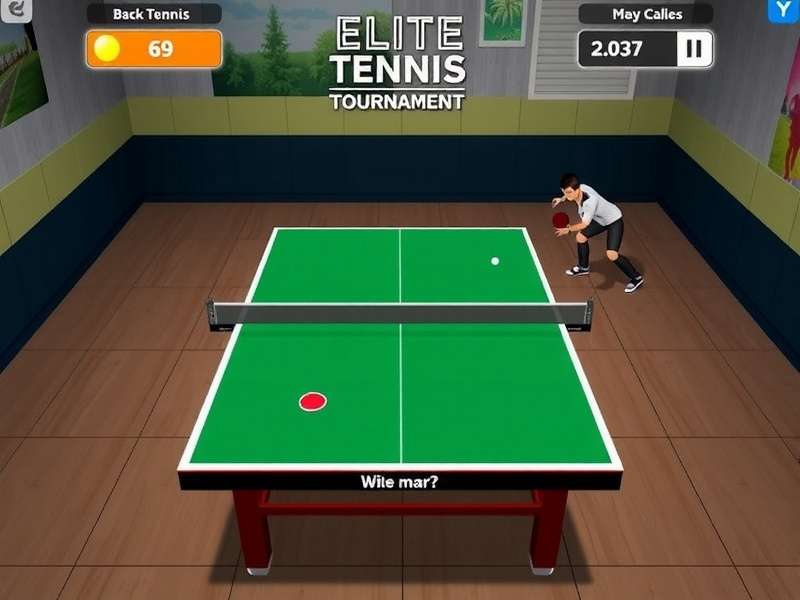 Intense multiplayer match in progress Elite Table Tennis Tournament Gameplay